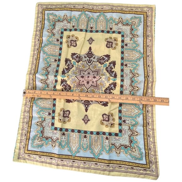 One Echo Teal Medallion Design Standard Pillow Sham Multicolor Boho 100% Cotton - Picture 9 of 9